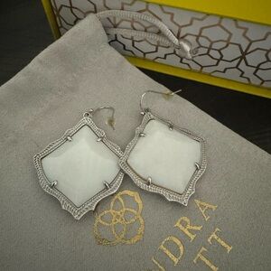 Kendra Scott white and silver Kirsten earrings